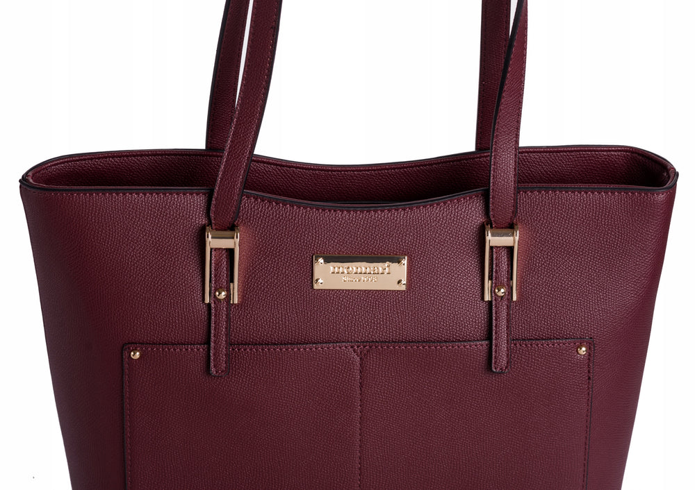 Torebka kuferek shopper Monnari miejska, do pracy – burgundowa