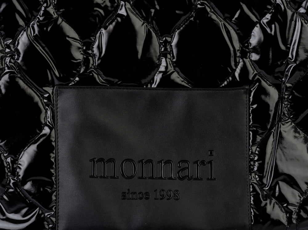 Torba shopper damska Monnari pikowana z logo – granatowa