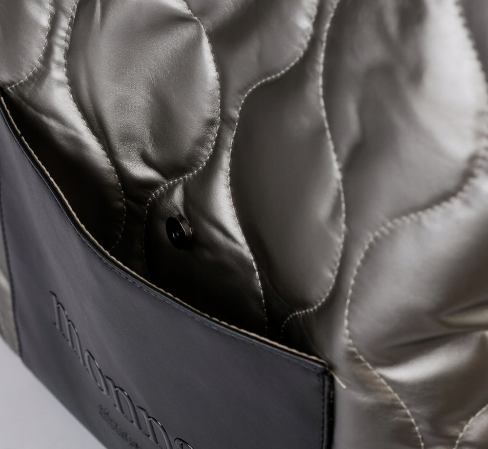 Torba shopper damska Monnari pikowana z logo – granatowa