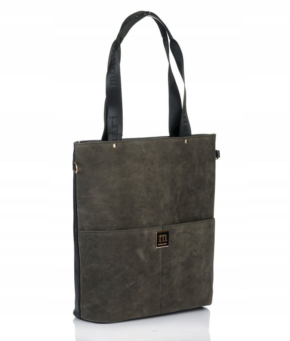 Torba shopper damska Monnari zamszowa – czarna