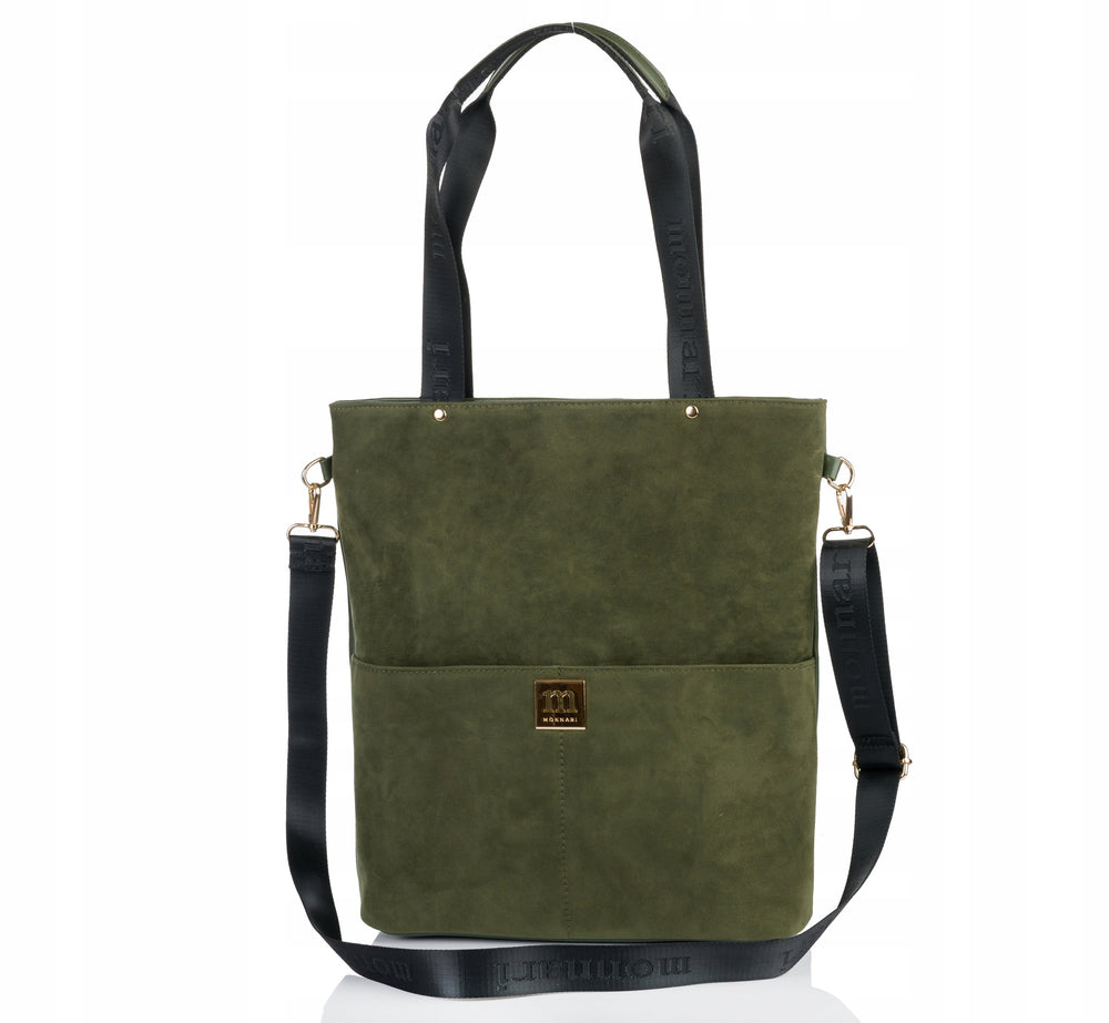 Torba shopper damska Monnari zamszowa – zielona