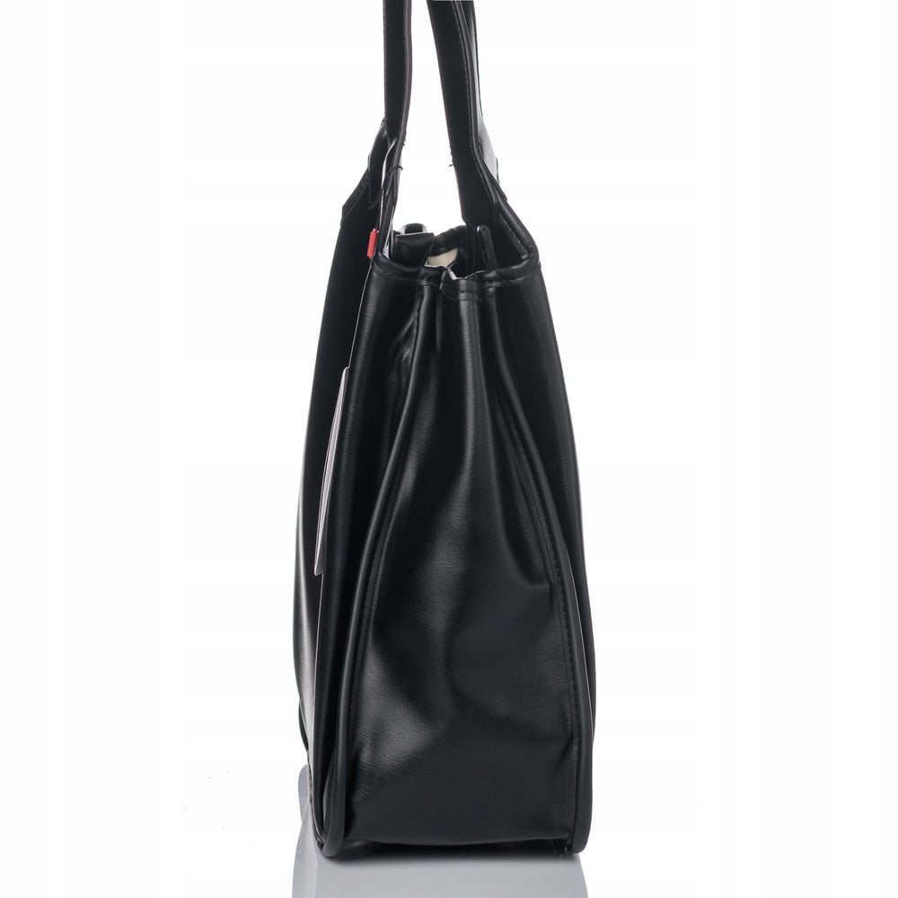 Torebka shopper damska Monnari 3-komorowa, złote okucia – czarna