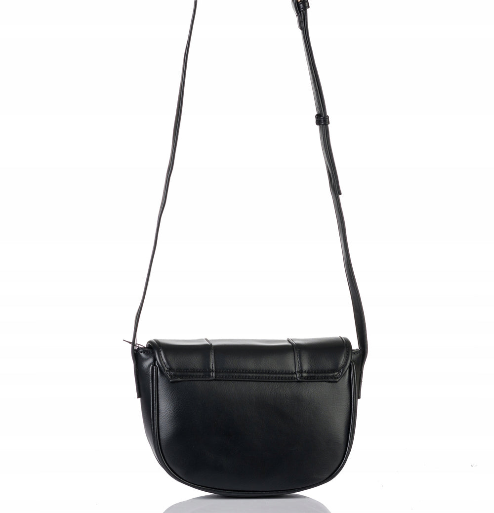 Listonoszka łódka crossbody Monnari, złote okucia – czarna