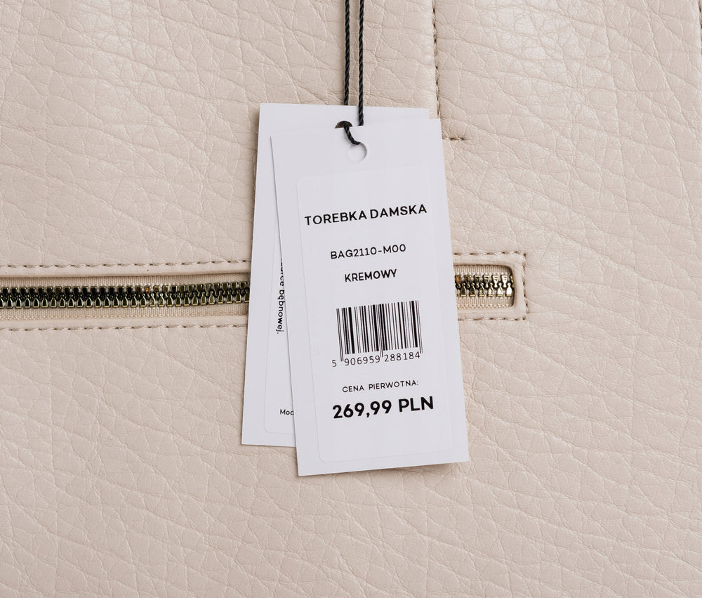 Torba shopper damska Monnari na długim pasku – beżowa