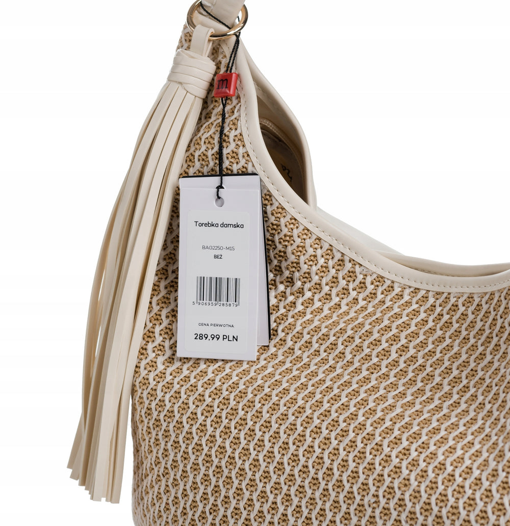 Torebka shopper worek Monnari z wzorem – beżowa