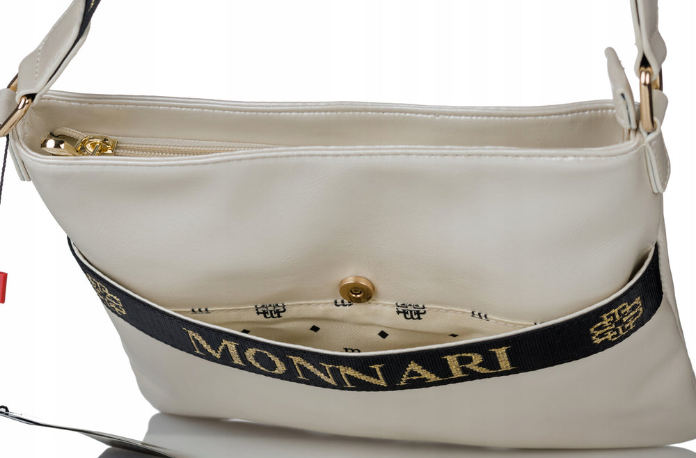Listonoszka pikowana Monnari perłowa, crossbody