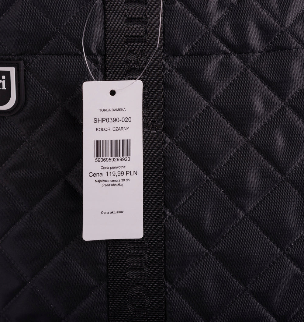 Torba shopper damska Monnari duża A4, wodoodporna – czarna