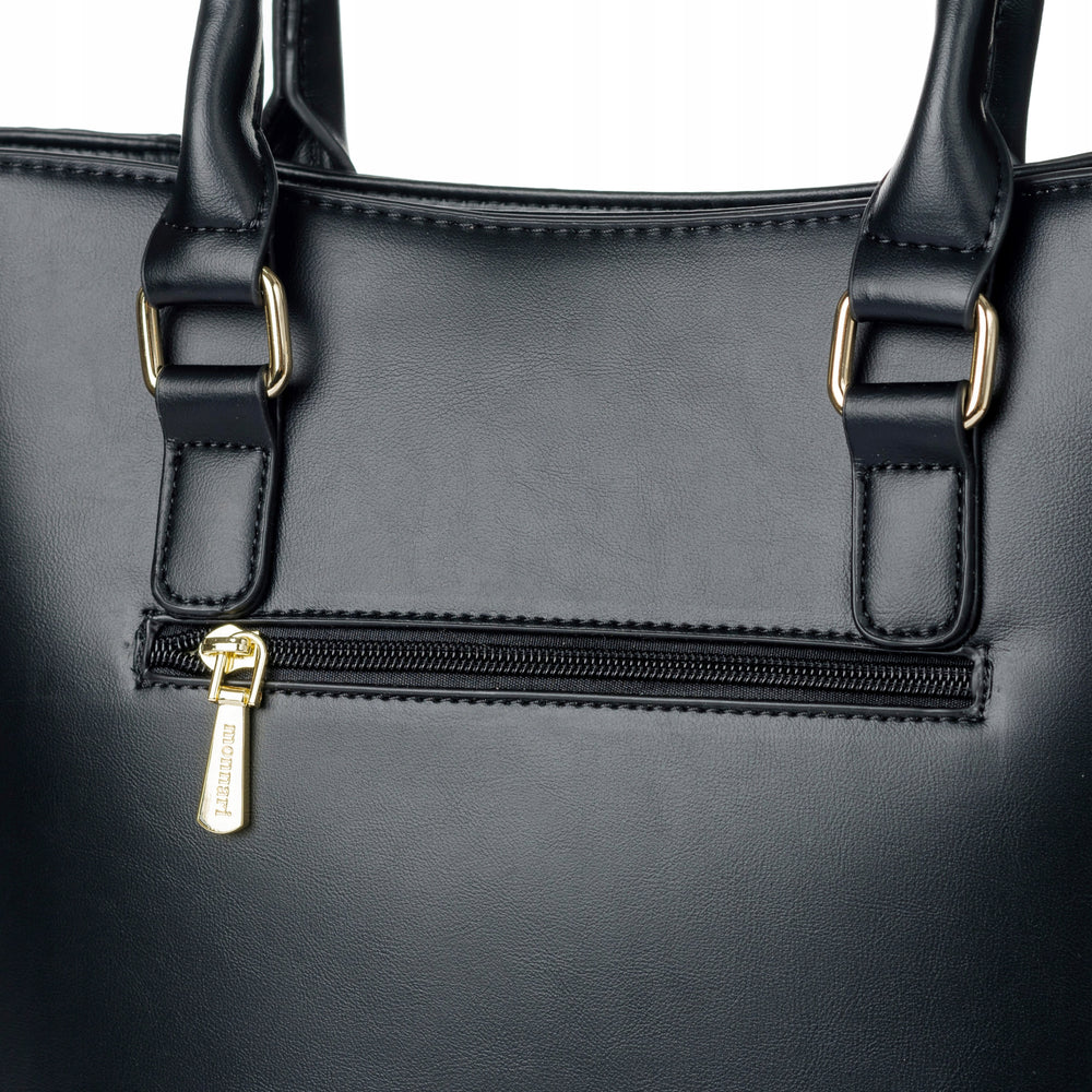 Torebka shopper Monnari lakierowana, mieszcząca A4 – czarna – zdjęcie 12