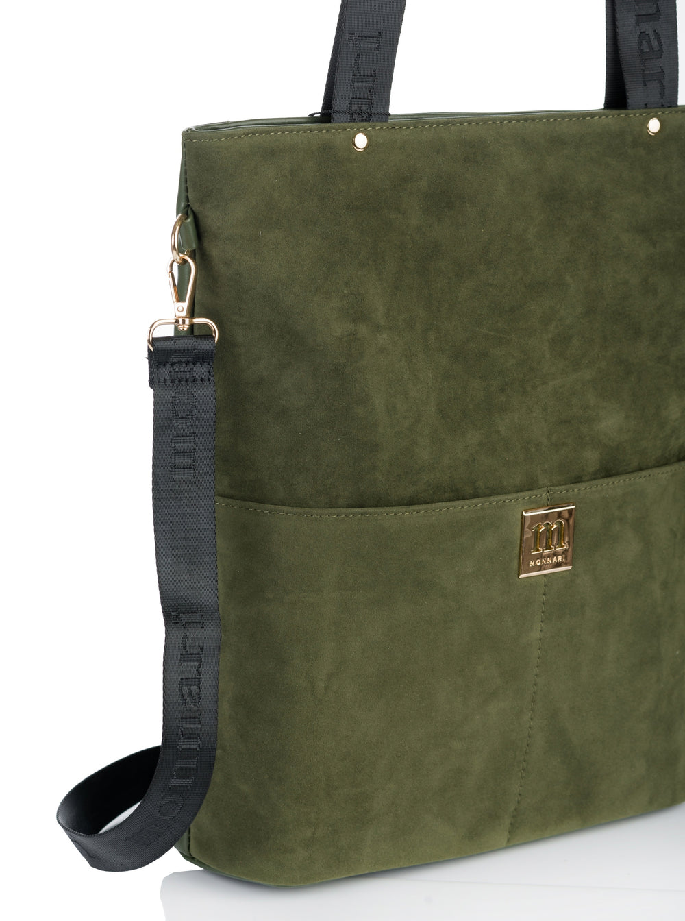 Torba shopper damska Monnari zamszowa – zielona