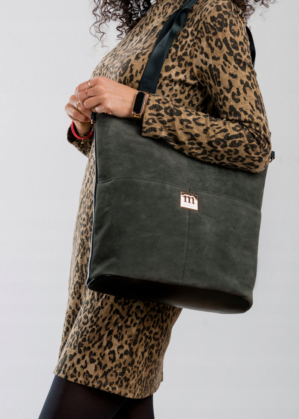 Torba shopper damska Monnari zamszowa – czarna
