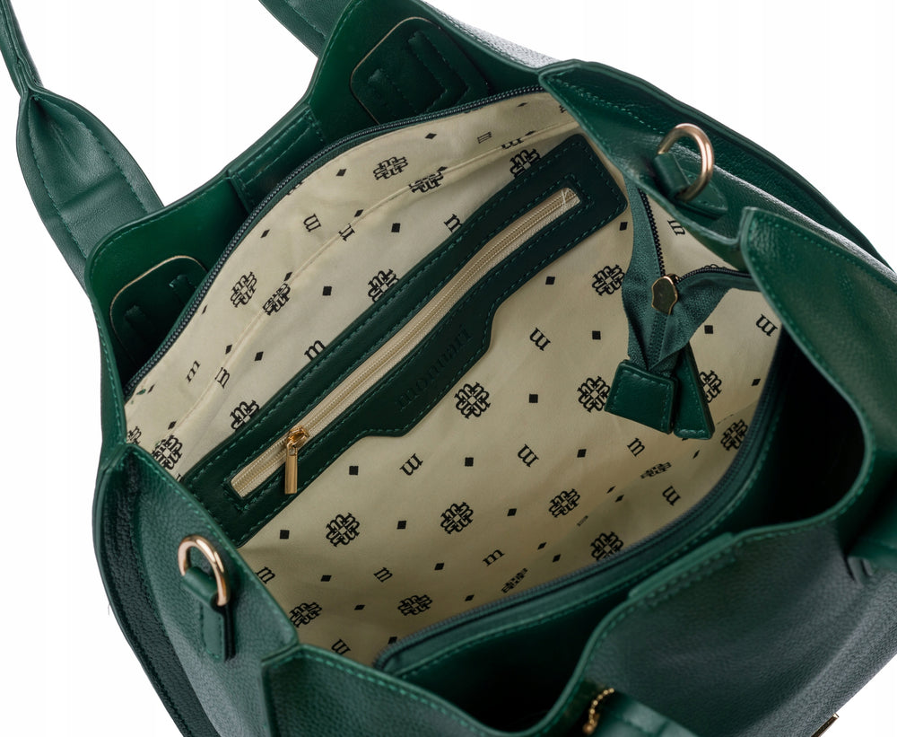 Torba shopper Monnari z pomponem, miejska – zielona