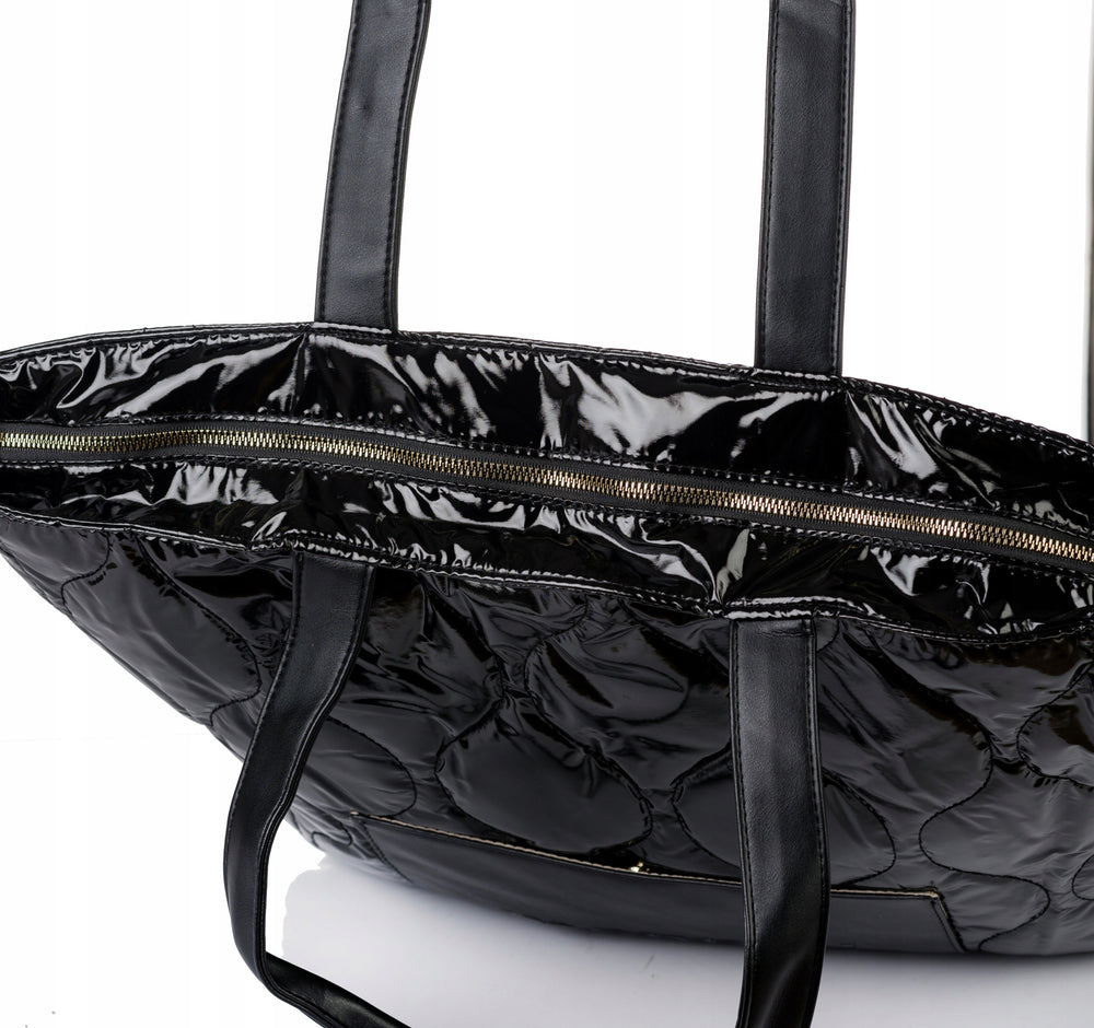 Torba shopper damska Monnari pikowana z logo – granatowa