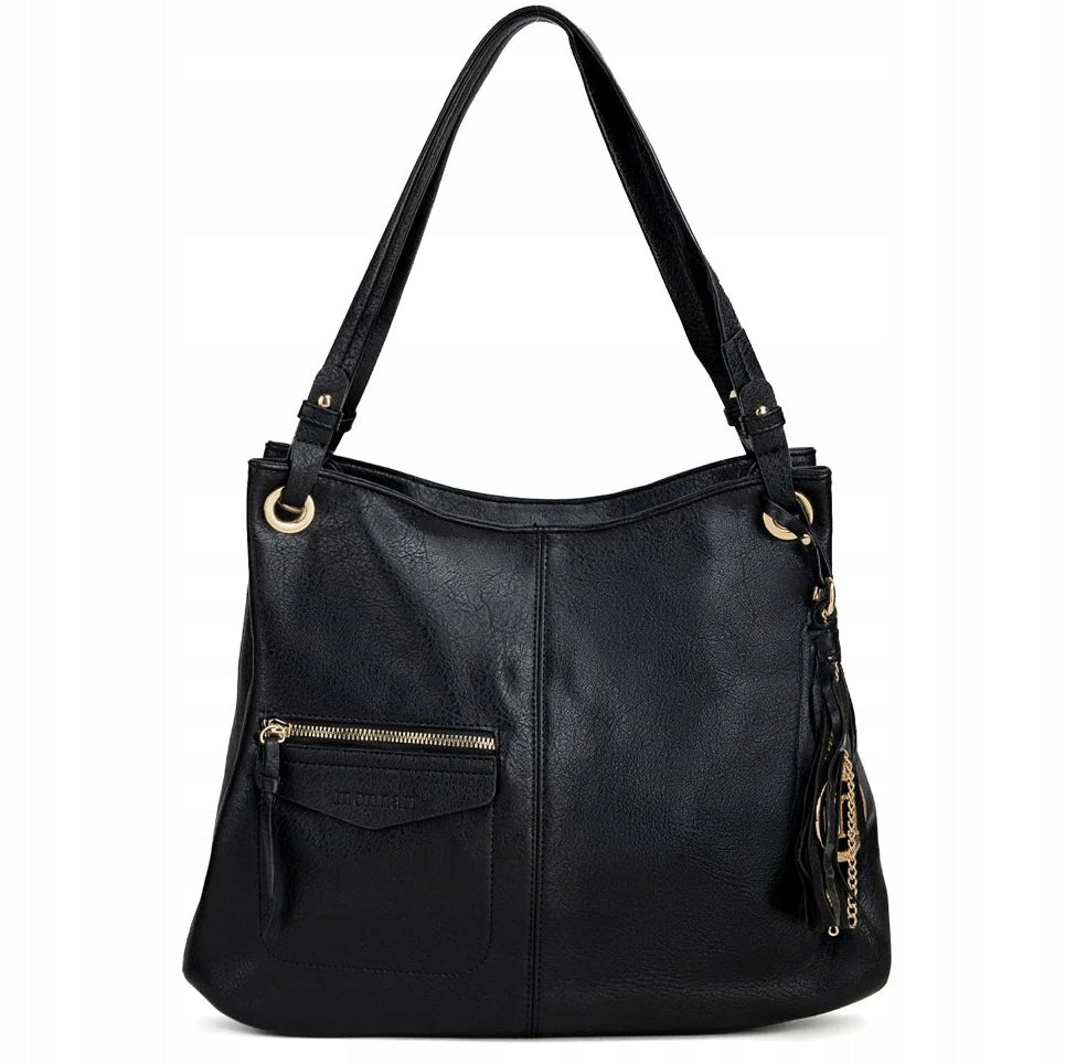 Torebka shopper Monnari z przywieszką – czarna