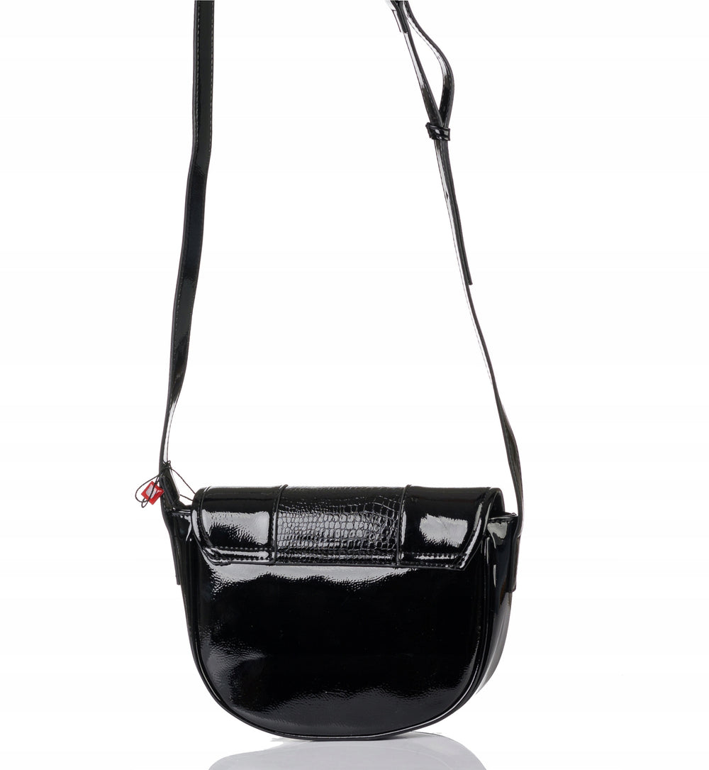Listonoszka łódka crossbody Monnari, złote okucia – czarna