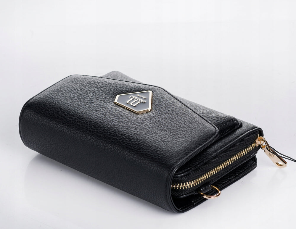 Torebka na telefon Monnari, listonoszka phone bag – czarno-biała