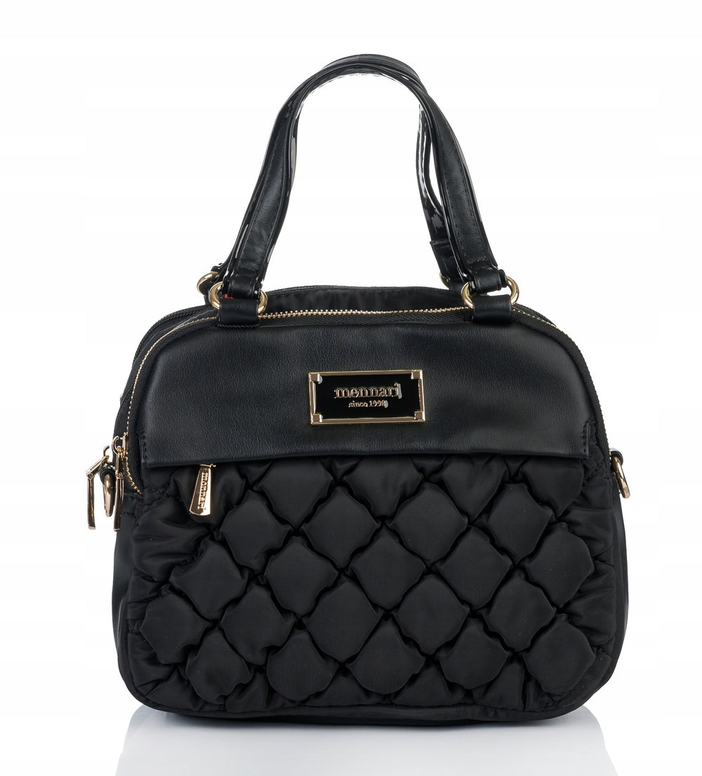 Kuferek damski Monnari pikowany, 3-komorowy – czarny