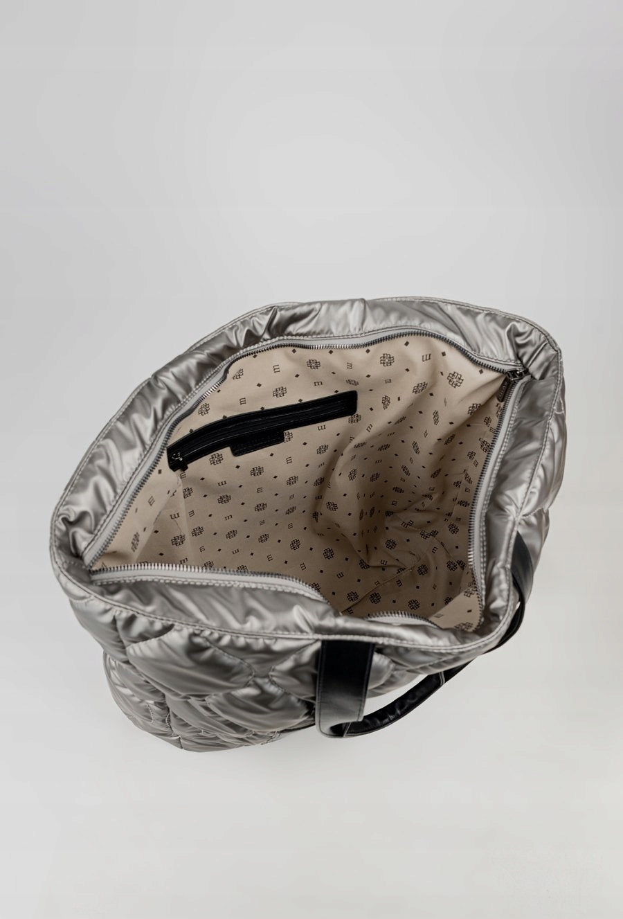 Torba shopper damska Monnari pikowana z logo – granatowa