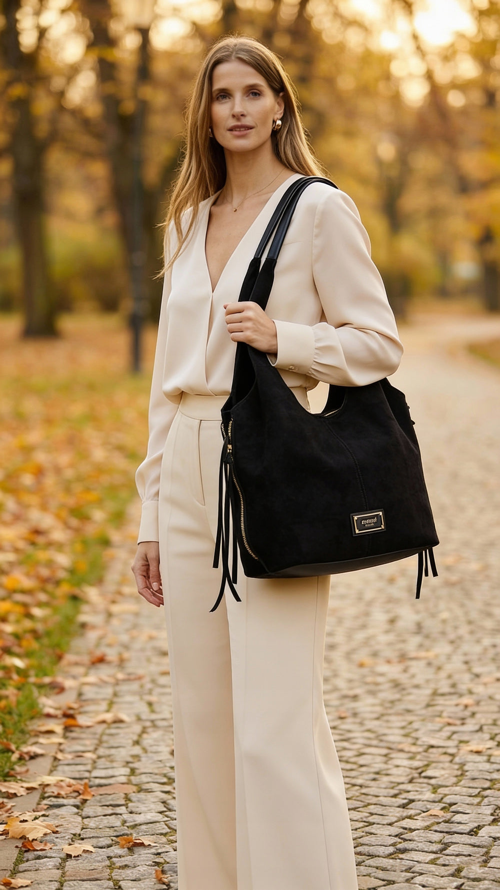Torebka shopper z listonoszką 2w1 Monnari, zamszowa