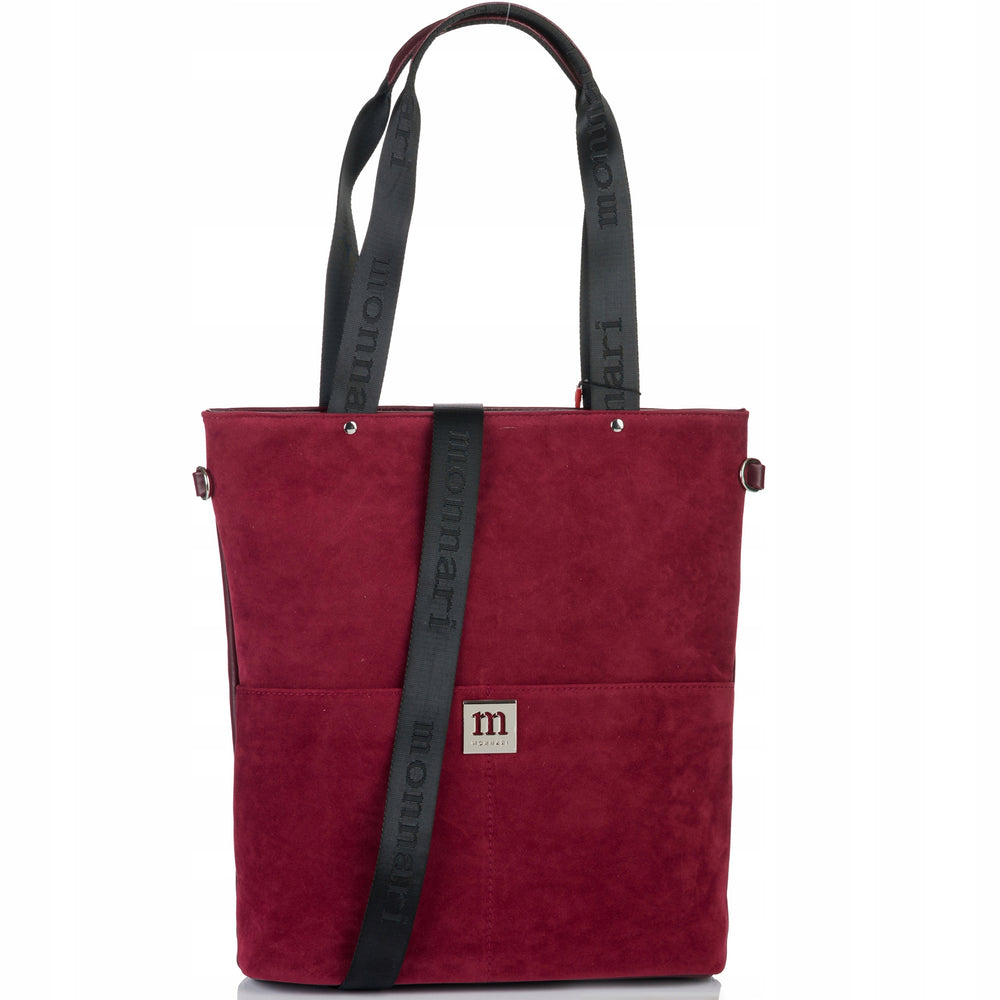 Torba shopper damska Monnari zamszowa – burgundowa