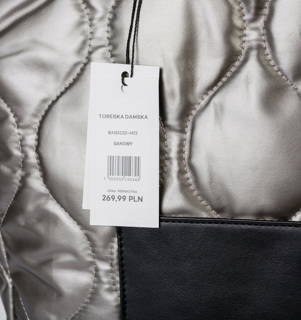 Torba shopper damska Monnari pikowana z logo – granatowa
