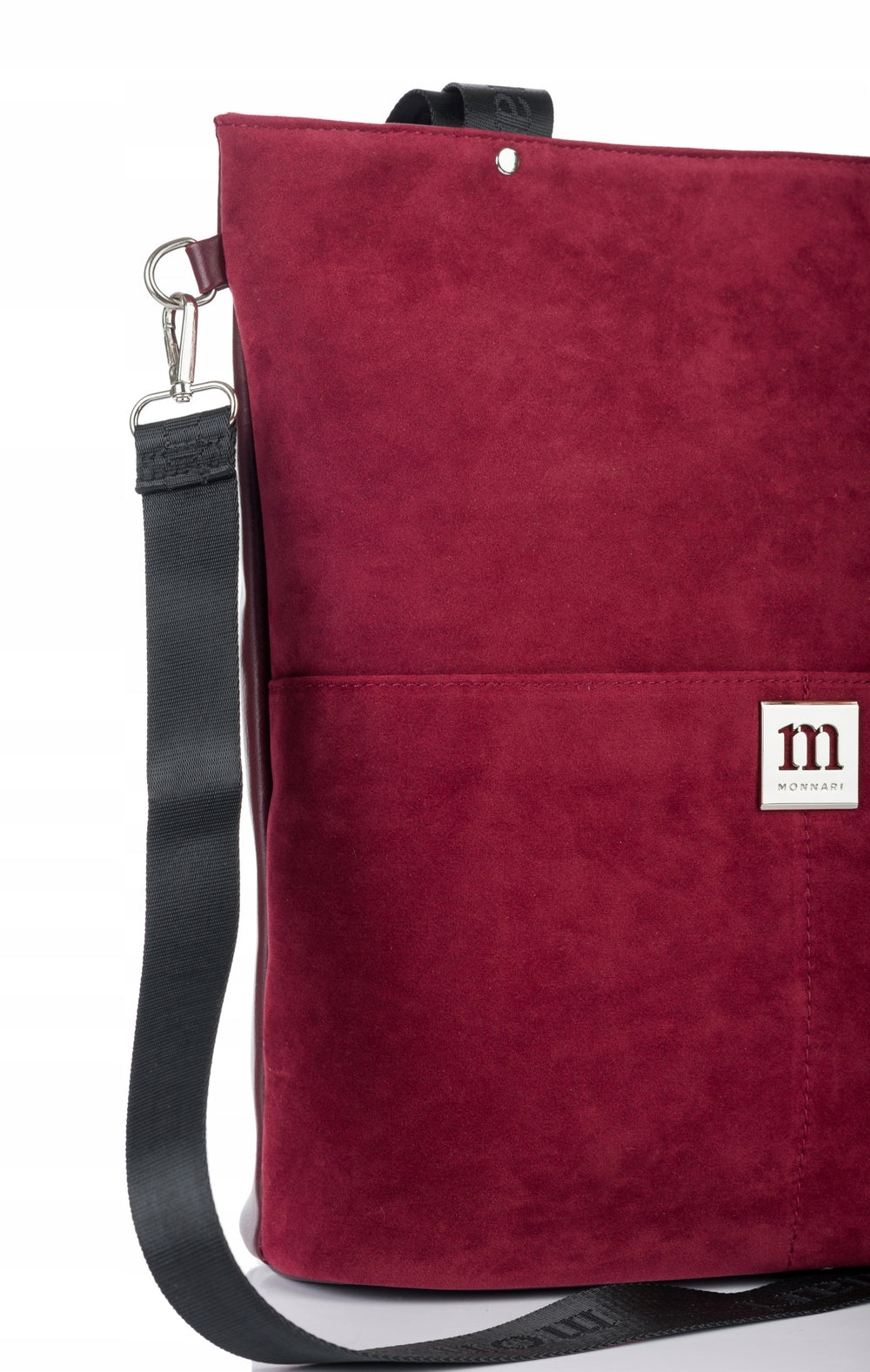 Torba shopper damska Monnari zamszowa – burgundowa