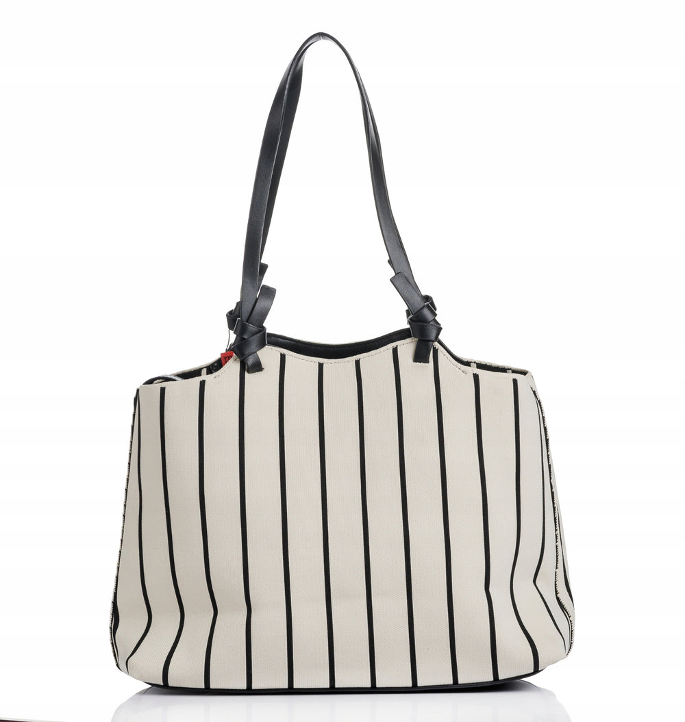 Torebka shopper z listonoszką 2w1 Monnari – biało-czarna