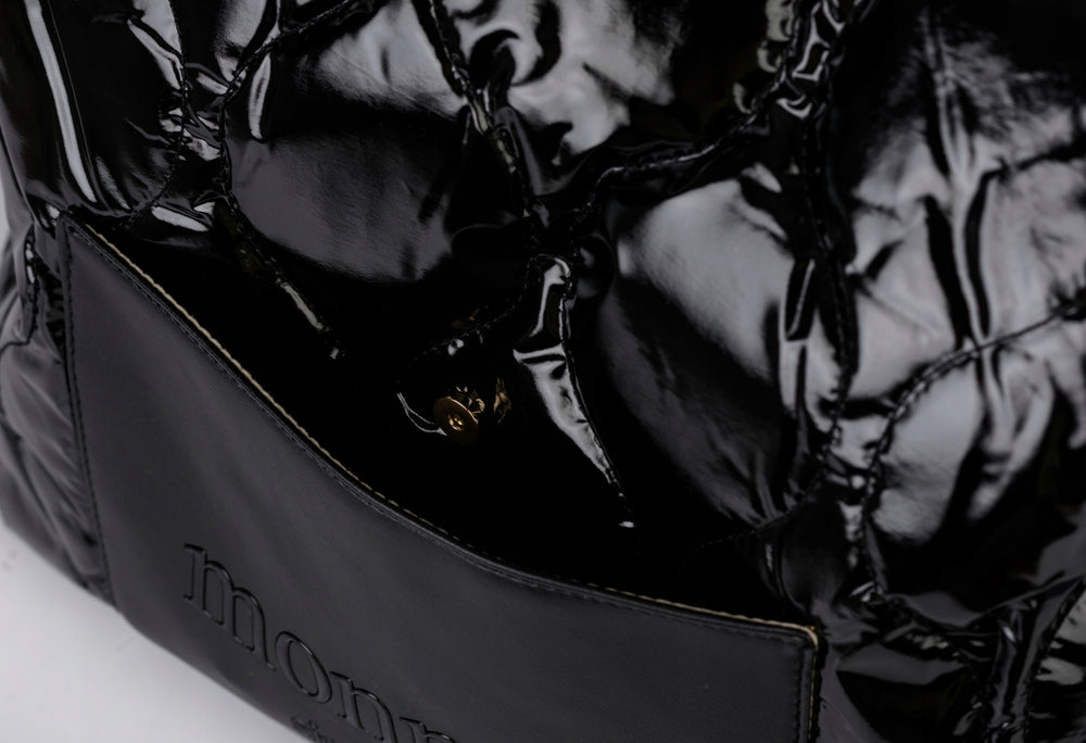 Torba shopper damska Monnari pikowana z logo – granatowa