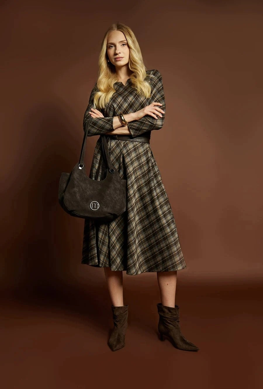 Torebka shopper worek Monnari 3-komorowa – ciemnobrązowa – zdjęcie 4