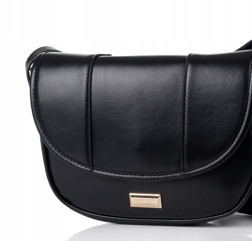 Listonoszka łódka crossbody Monnari, złote okucia – czarna