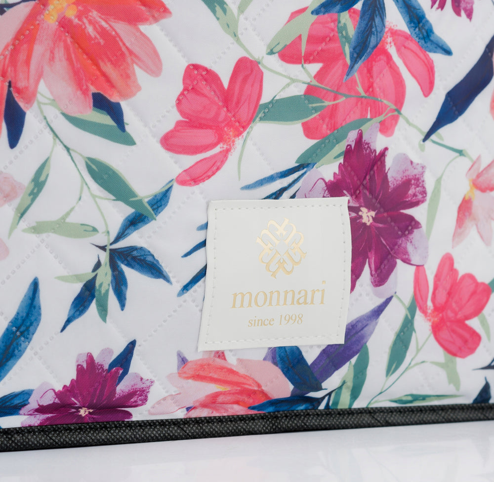 Torba na zakupy Monnari składana, shopper w kwiaty – biała