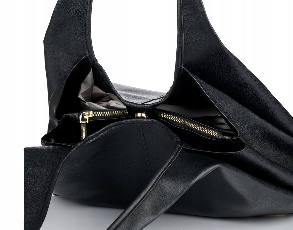 Torebka shopper damska Monnari 3-komorowa – czarna