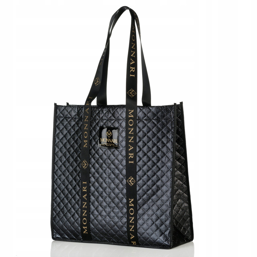 Torba shopper Monnari pikowana, wodoodporna, na A4 – czarna – zdjęcie 7