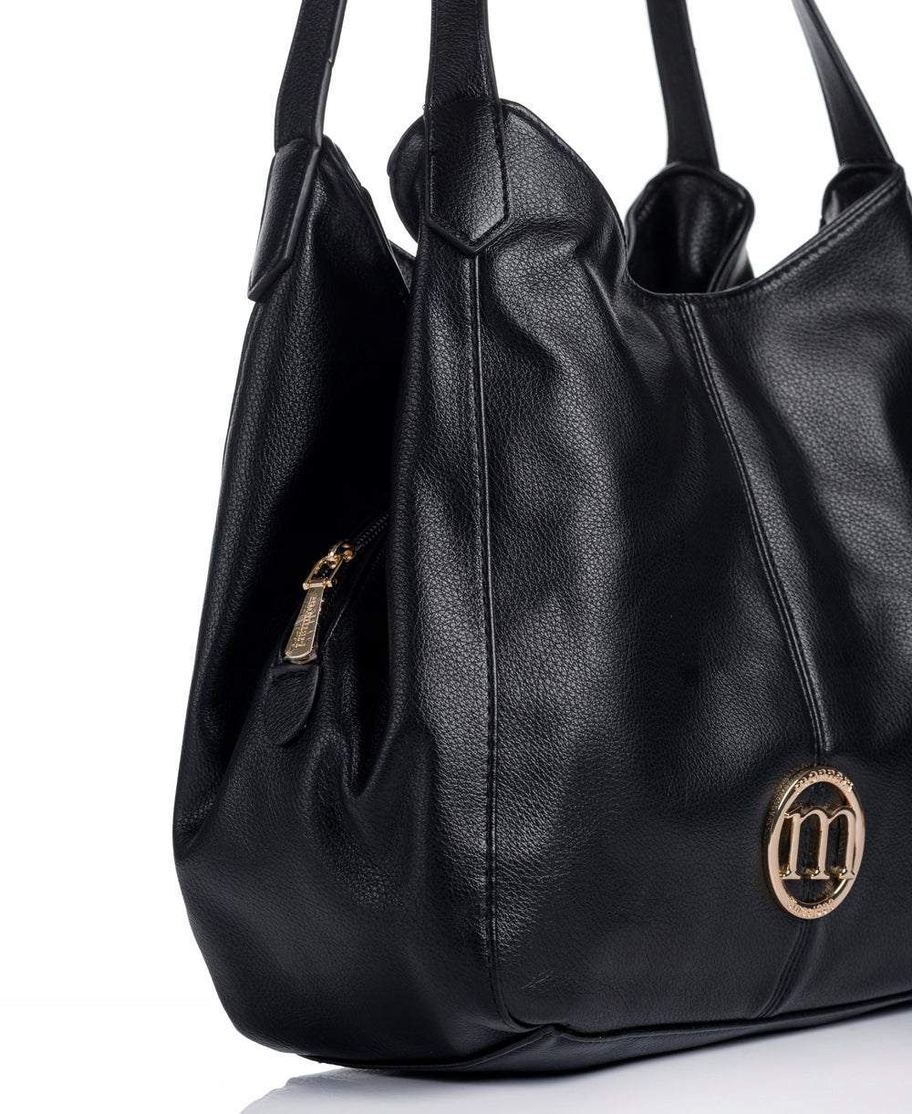 Torebka worek damska Monnari 3-komorowa – czarna