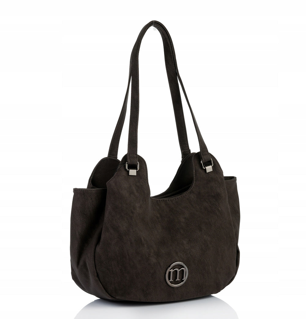 Torebka shopper worek Monnari 3-komorowa – ciemnobrązowa – zdjęcie 5