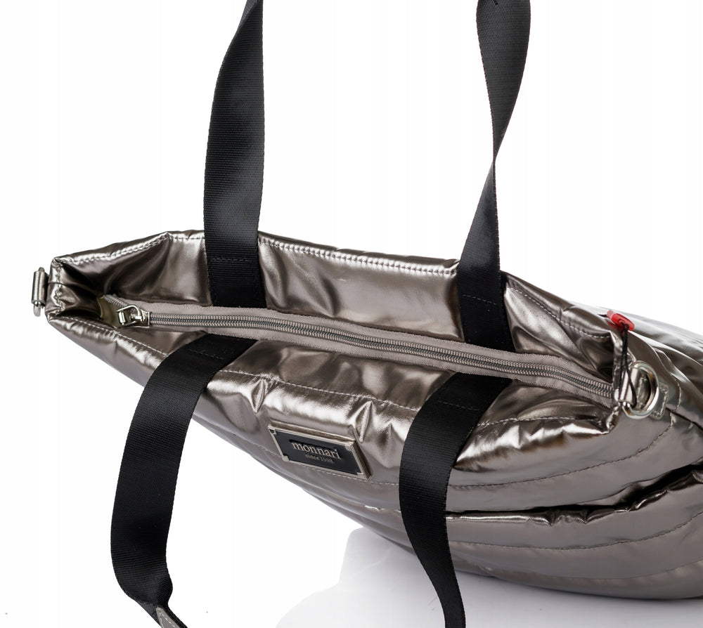 Torba shopper damska Monnari duża – metaliczna