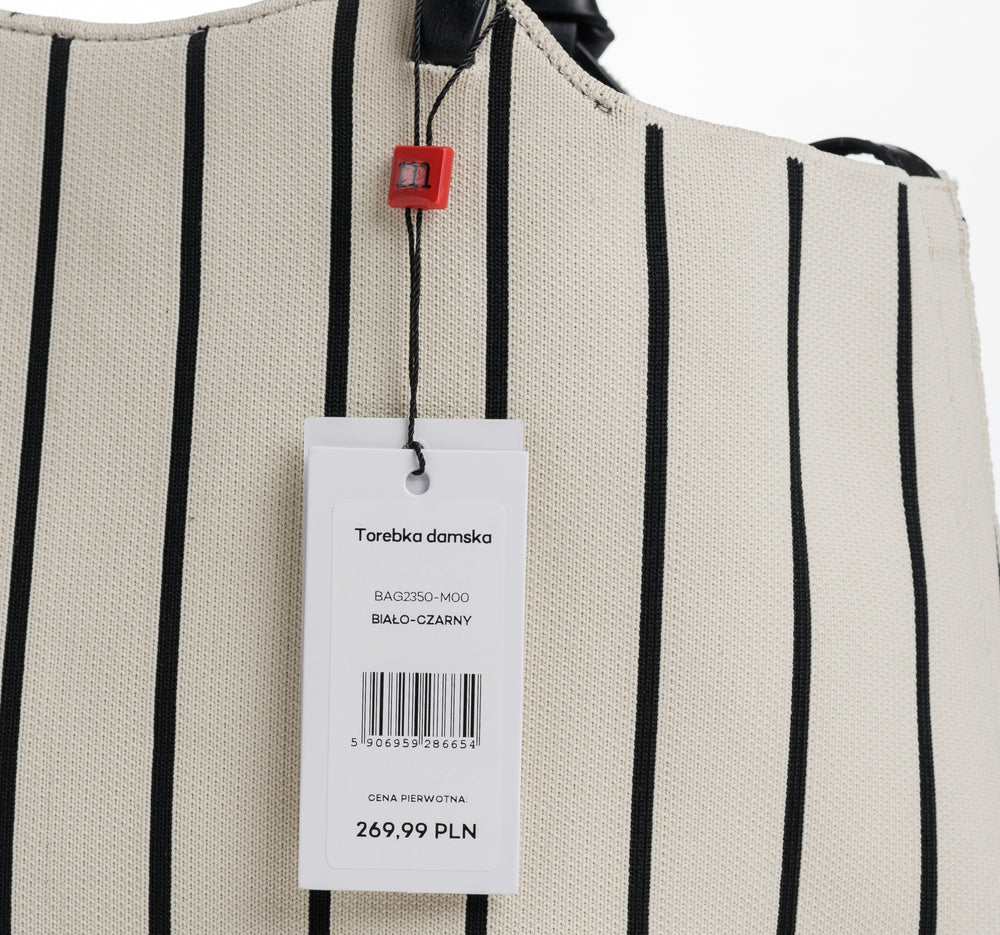 Torebka shopper z listonoszką 2w1 Monnari – biało-czarna