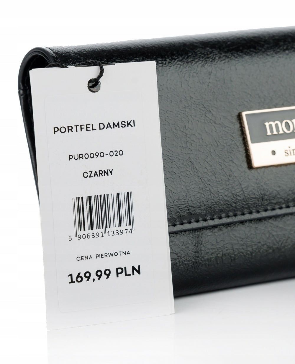 Portfel damski Monnari duży, lakierowany, z zamkiem – czarny – zdjęcie 11