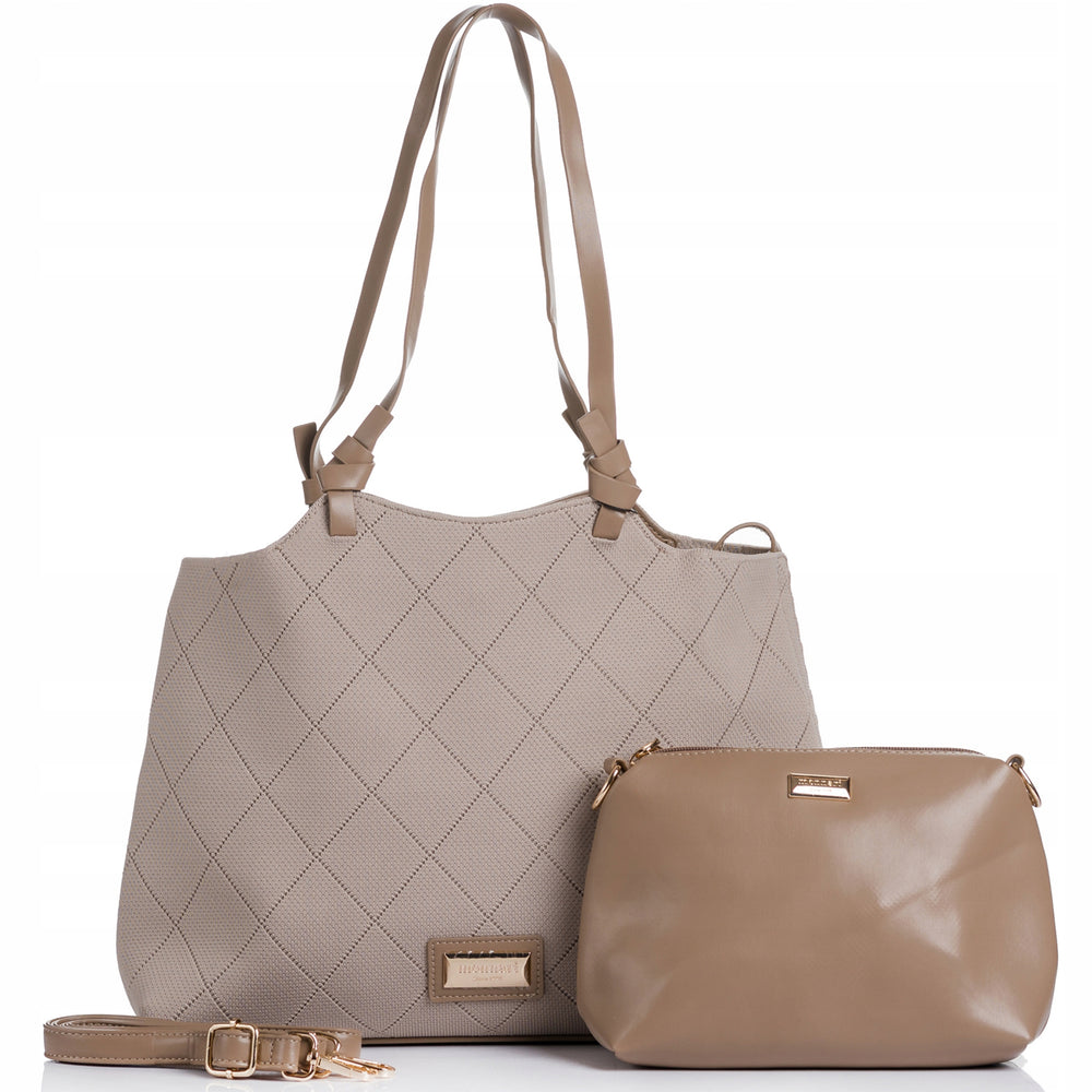 Torebka shopper z listonoszką 2w1 Monnari – beżowa