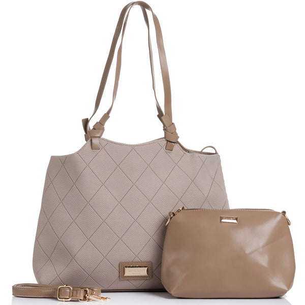 Torebka shopper z listonoszką 2w1 Monnari – beżowa