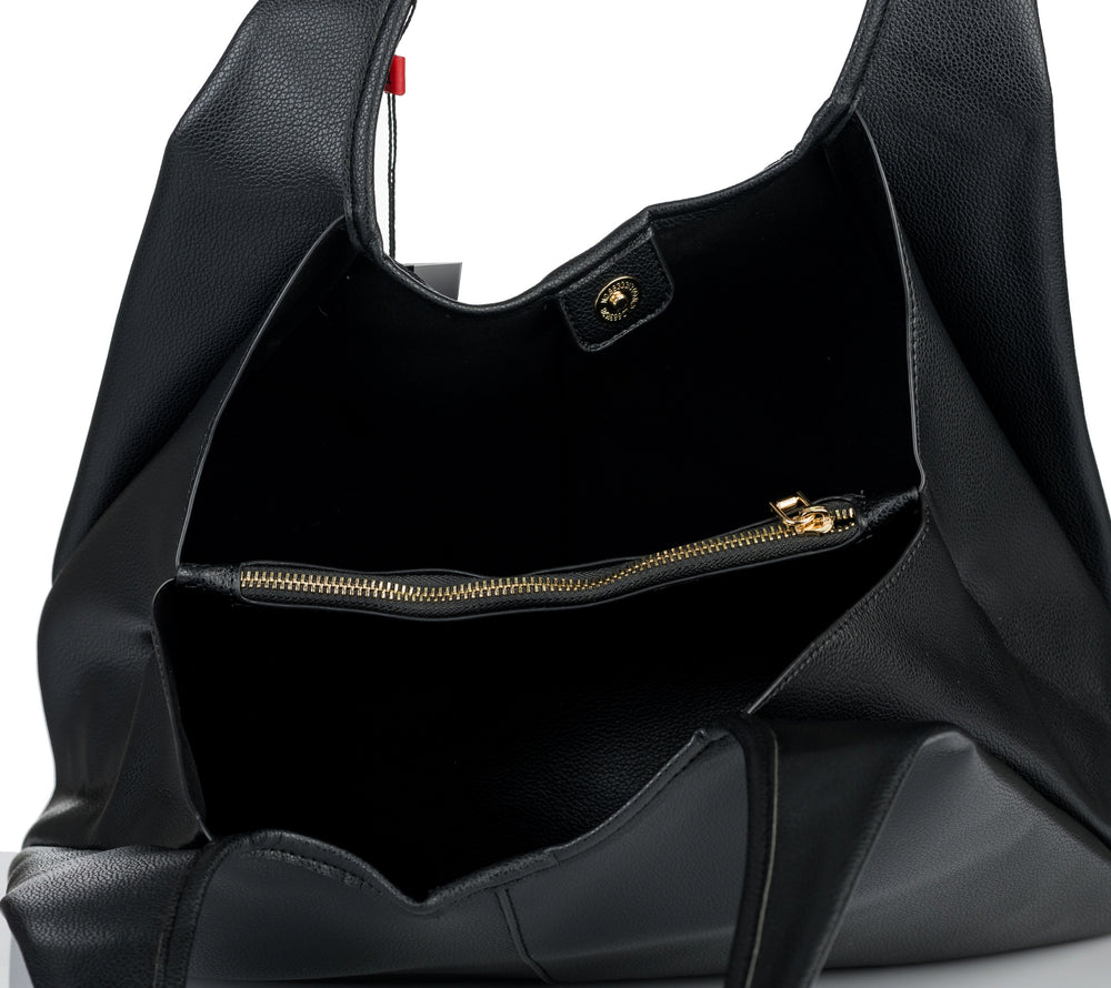 Torebka shopper damska Monnari 3-komorowa – czarna