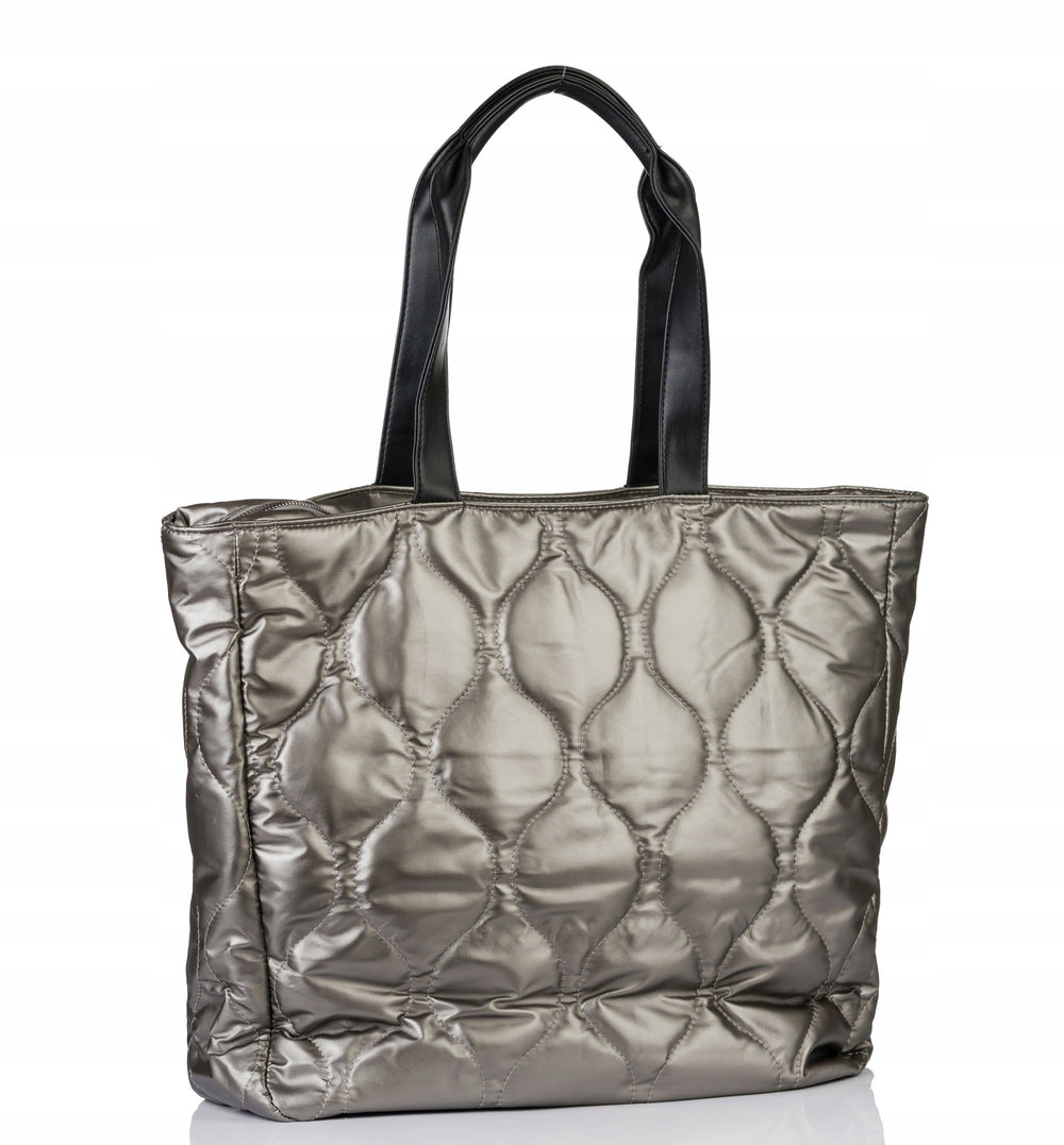 Torba shopper damska Monnari pikowana z logo – granatowa