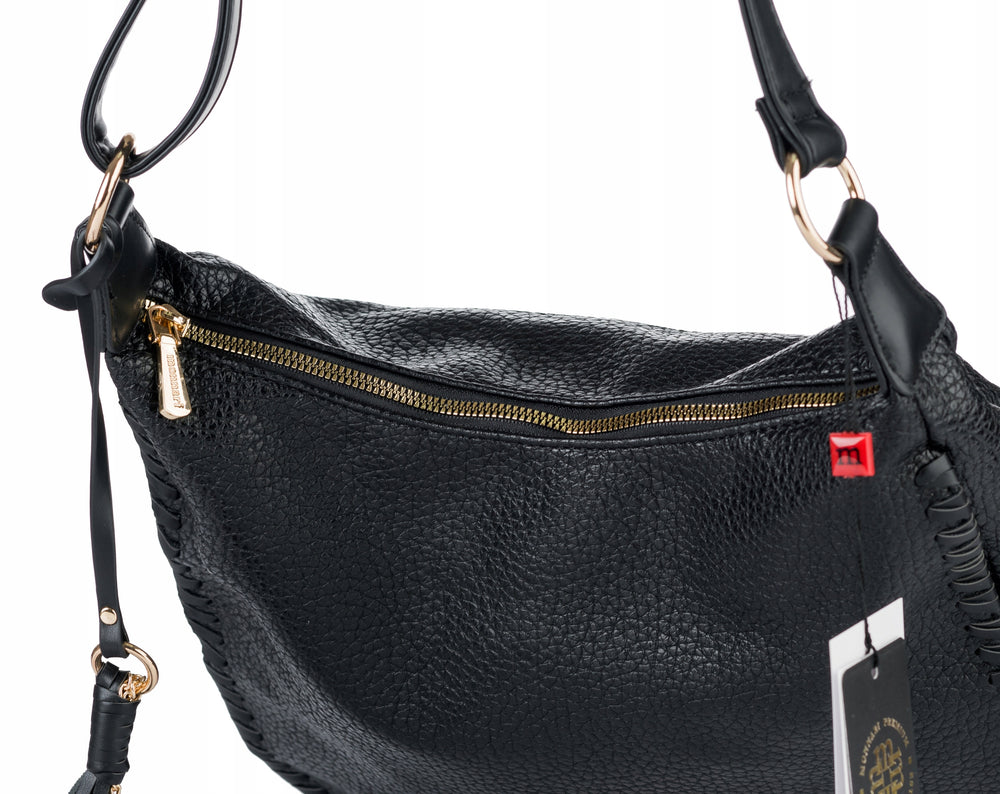 Torebka shopper Monnari pojemna, na ramię, z kieszonkami – czarna – zdjęcie 14