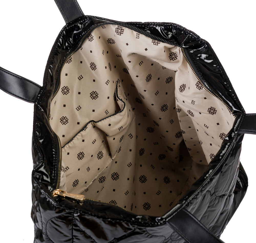 Torba shopper damska Monnari pikowana z logo – granatowa