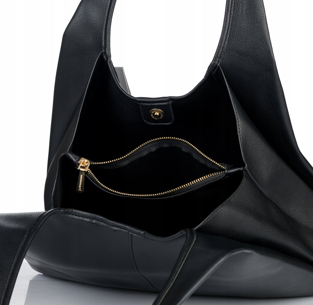 Torebka shopper damska Monnari 3-komorowa – czarna