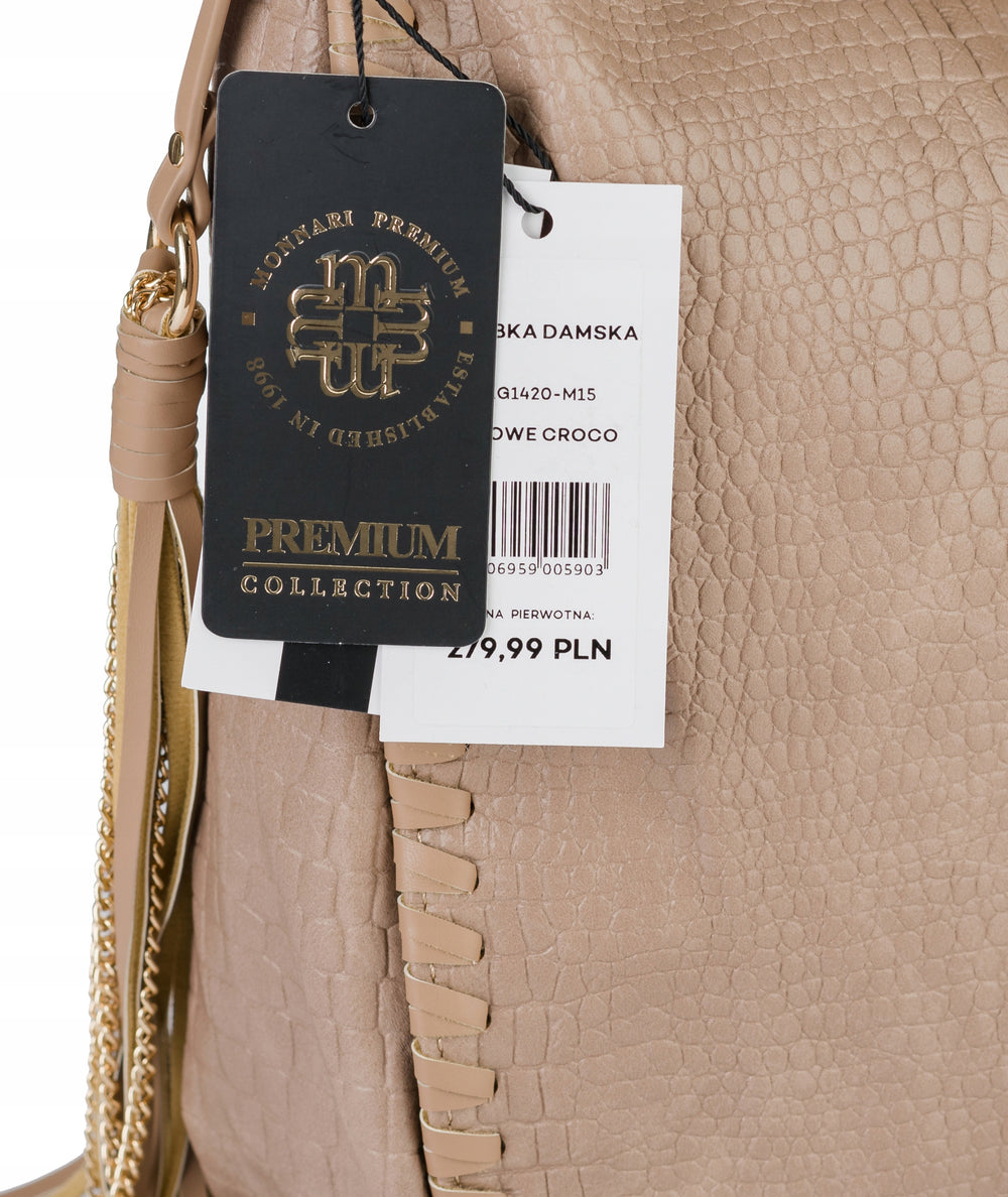 Torebka worek shopper damska Monnari na ramię – nude