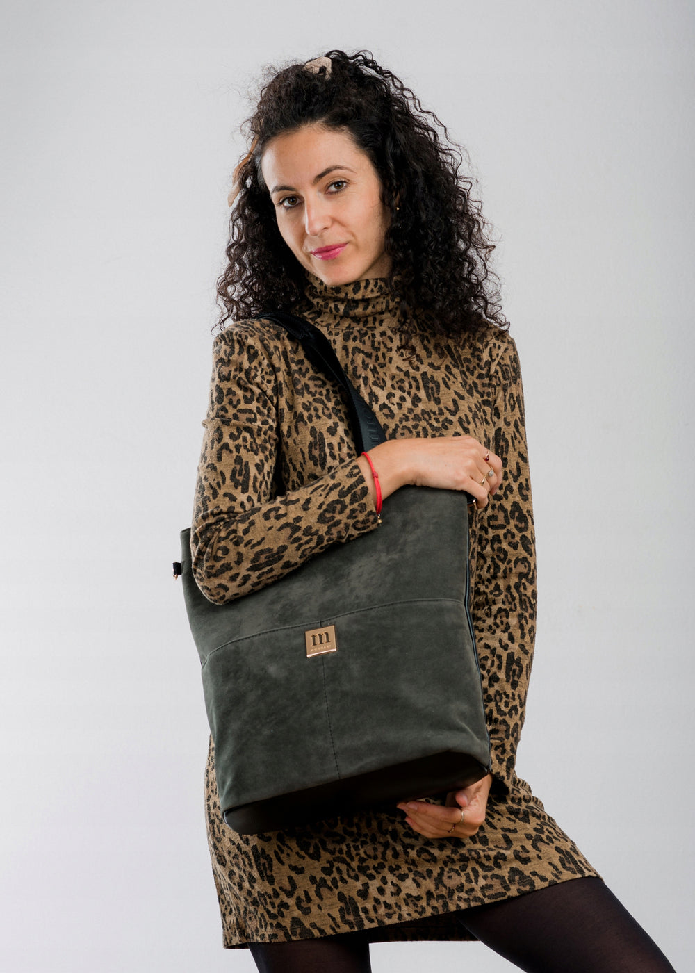 Torba shopper damska Monnari zamszowa – czarna