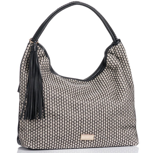 Torebka shopper worek Monnari pojemna – biało-czarna