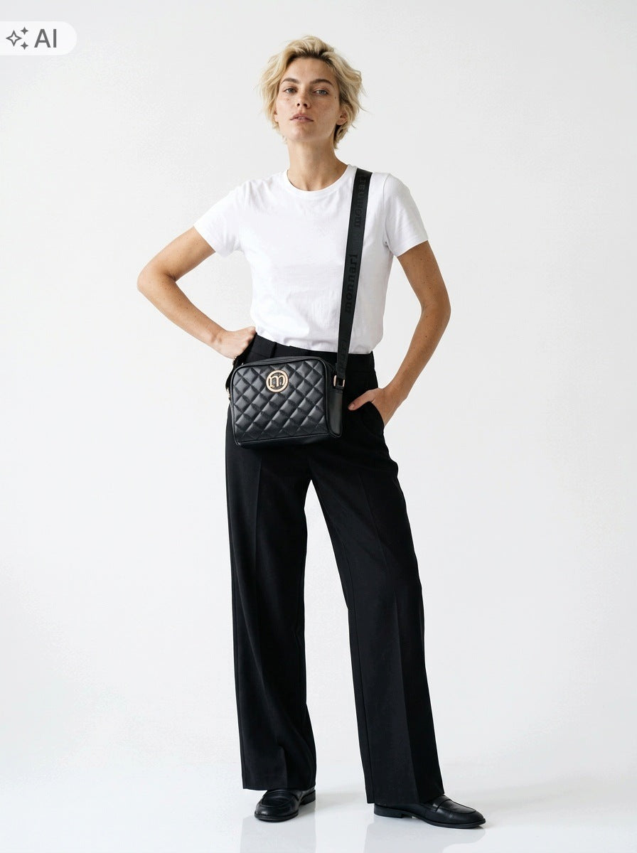 Listonoszka crossbody Monnari pikowana – czarna