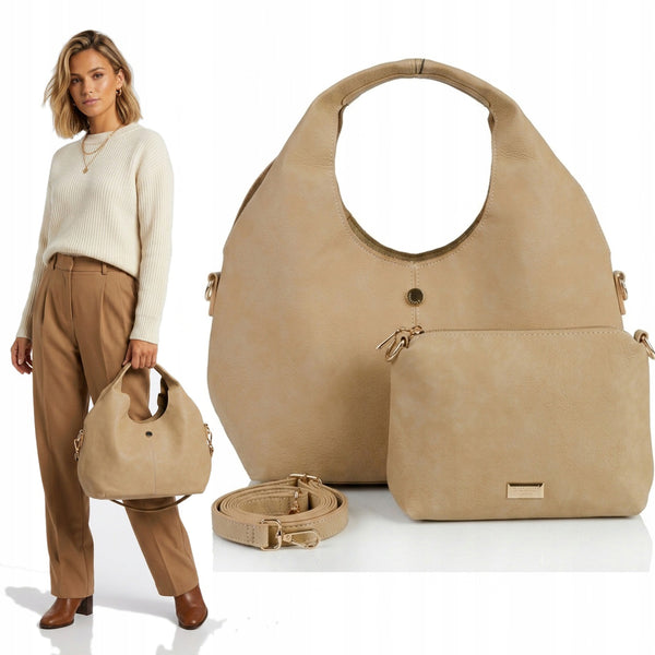 Torebka shopper z listonoszką 2w1 Monnari – beżowa