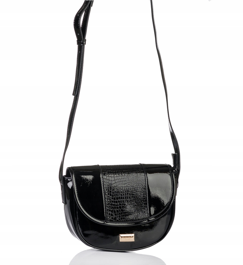 Listonoszka łódka crossbody Monnari, złote okucia – czarna